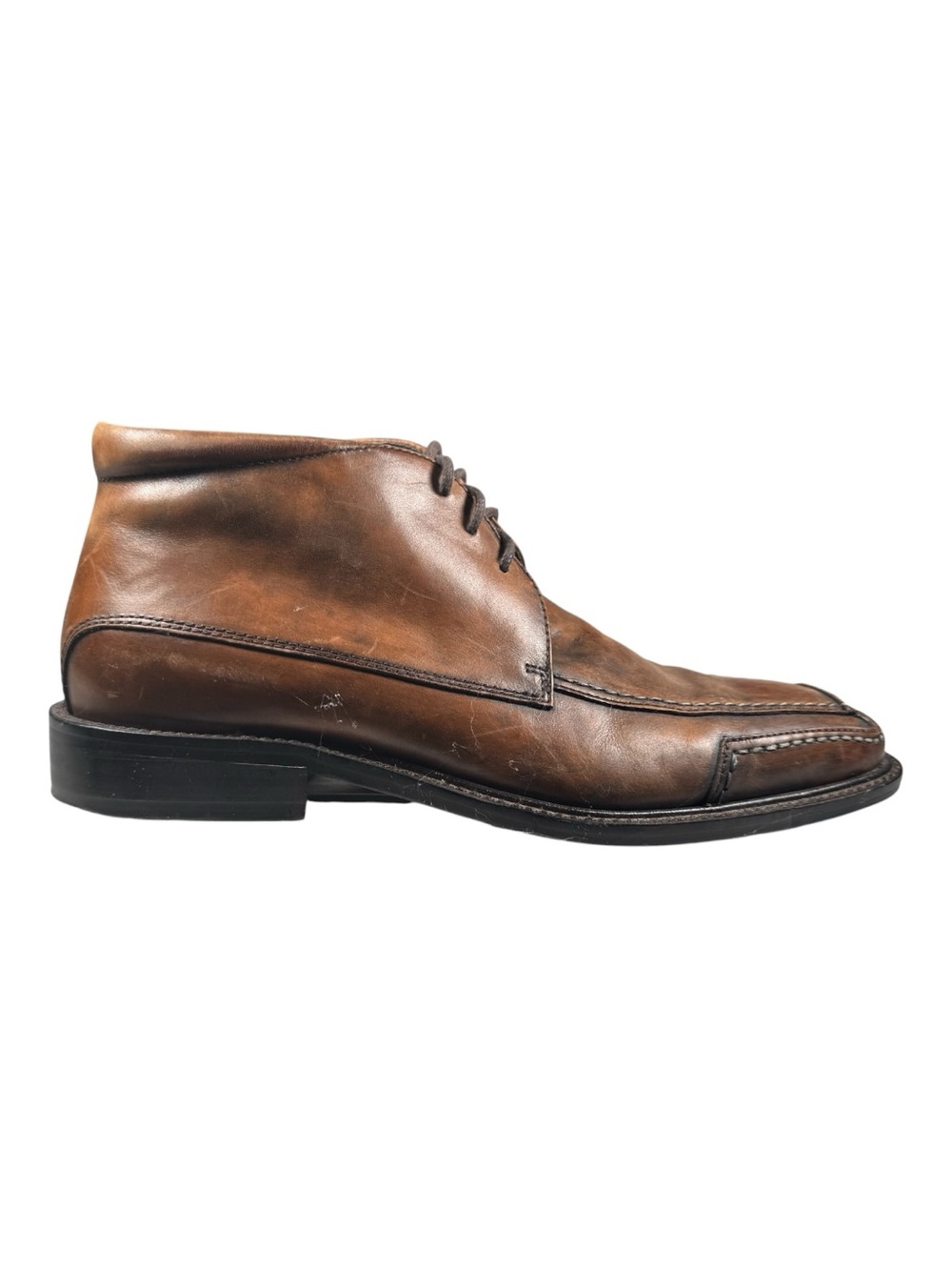 Aston Grey Men’s 9 Brown Leather Moc Toe Chukka Boots Style 3012